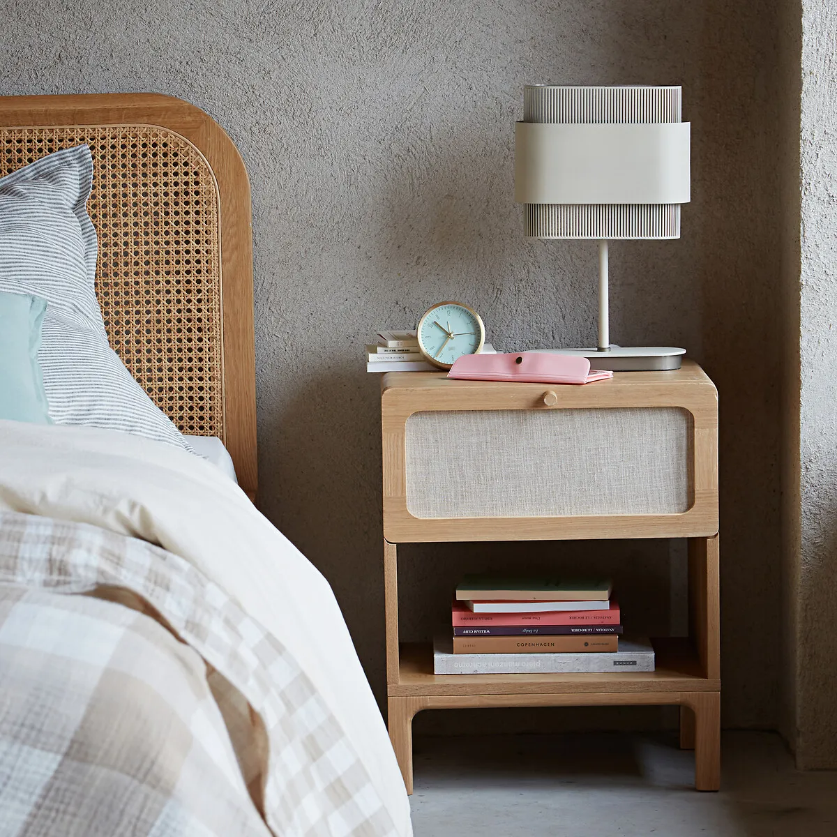 Esmara Bedside Table with 1 Drawer - Oak, Ash alternate view