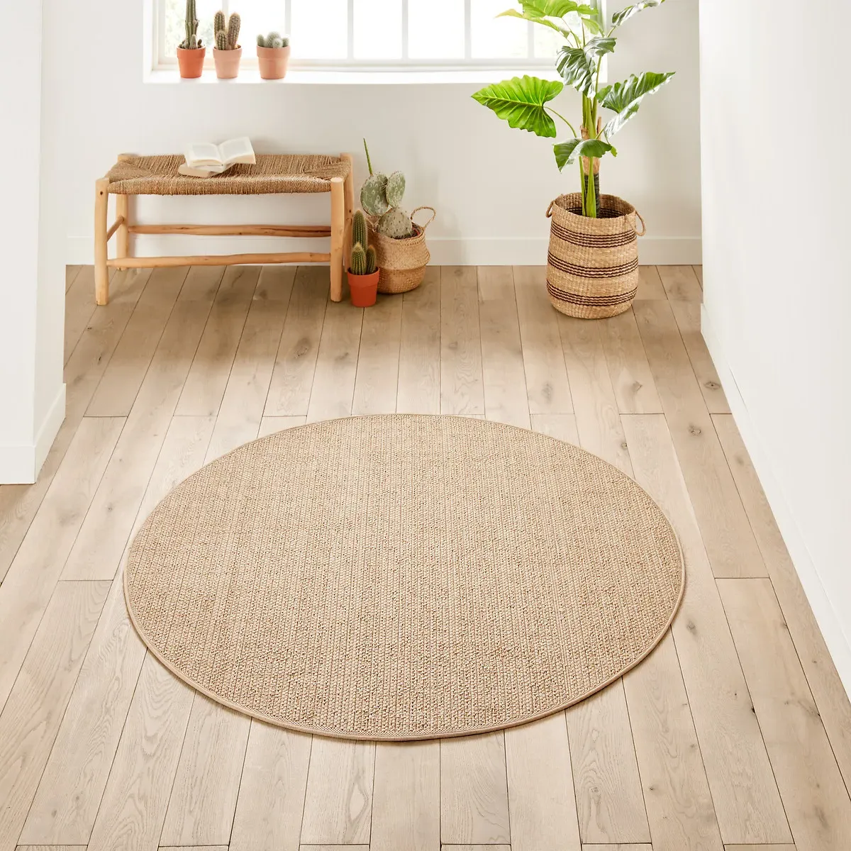 Essen Round Jute Effect Indoor/Outdoor Rug - Natural, Polypropylene product