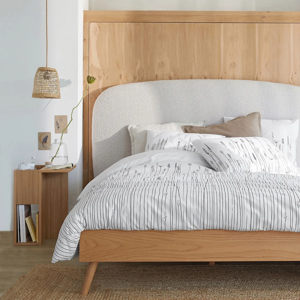 Essena Bedside Table with Storage - Oak alternate view