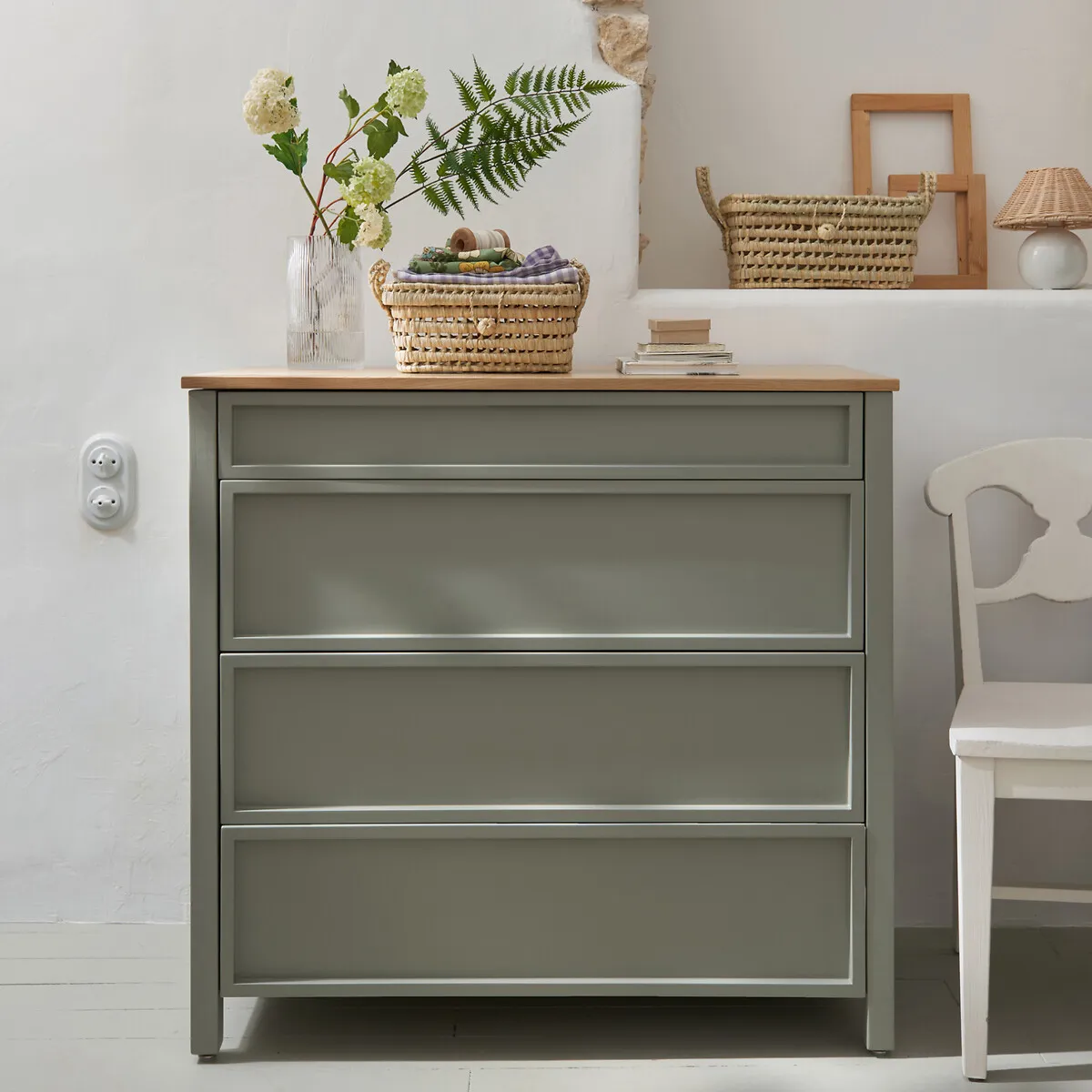 Eugène 4-Drawer Chest - Light Khaki Green, Pine alternate view