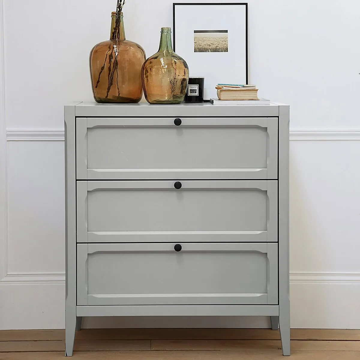 Eugénie 3-Drawer Chest of Drawers - Light Grey, MDF alternate view