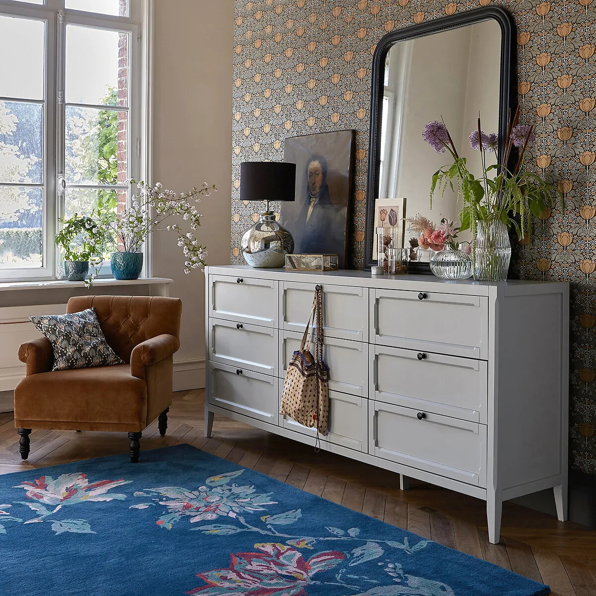 Eugénie 9-Drawer Chest of Drawers - Grey, MDF alternate view