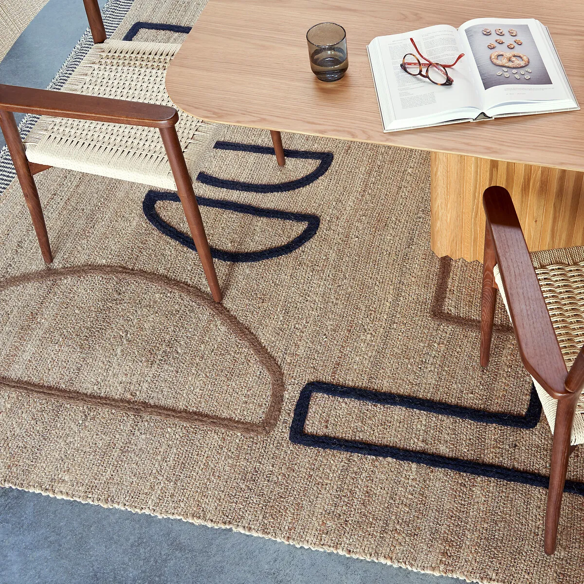 Euphie Woven Pattern Jute Rug - Multi-Coloured alternate view