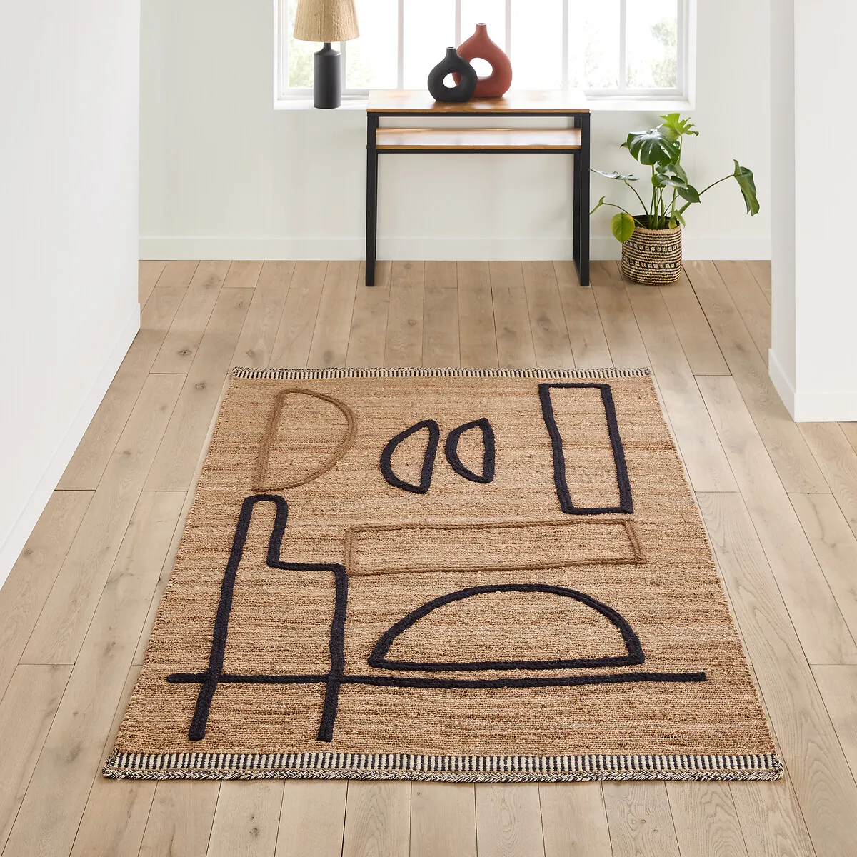 Euphie Woven Pattern Jute Rug - Multi-Coloured product