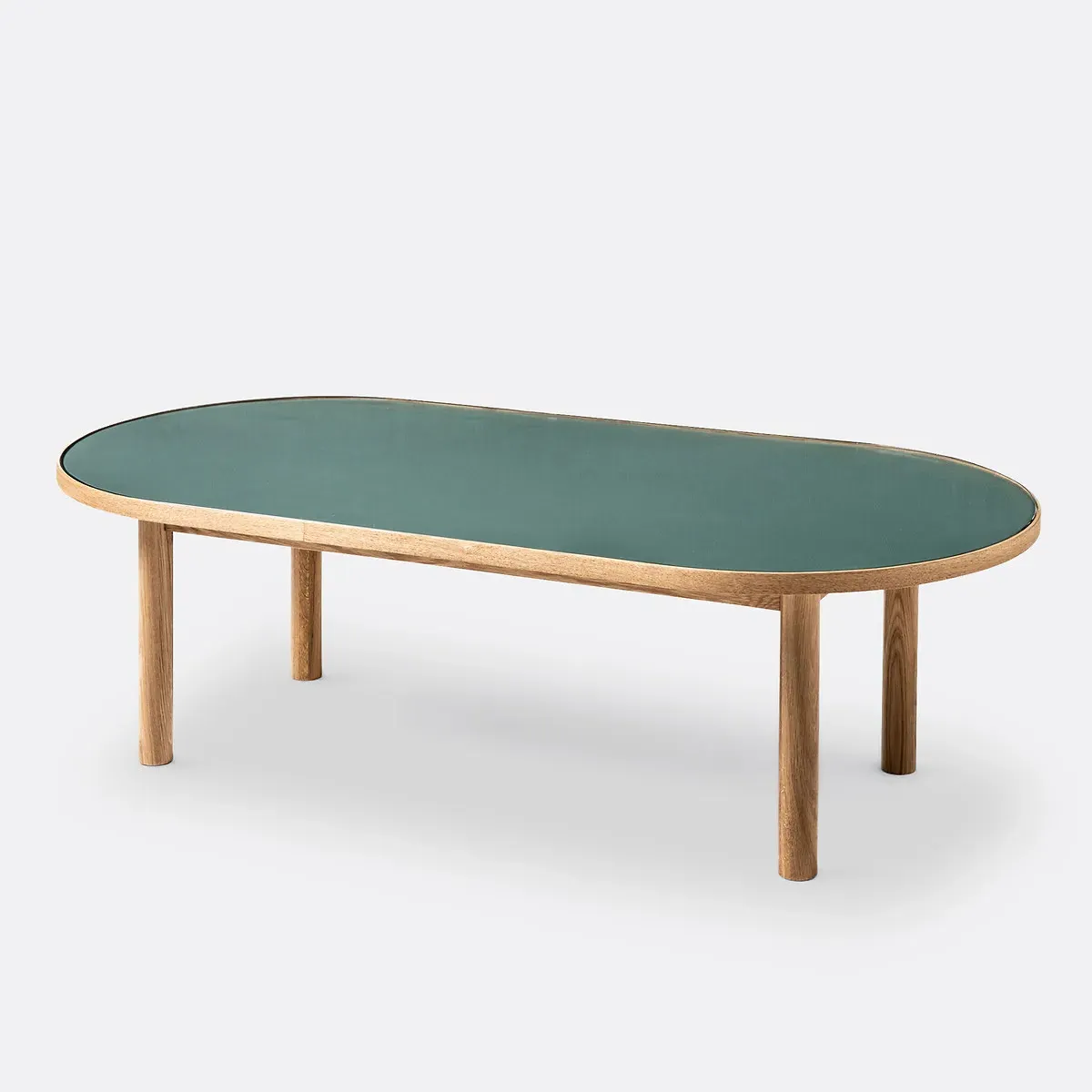 Evergreen Oak Veneer & Glass Coffee Table - Green, Oak product