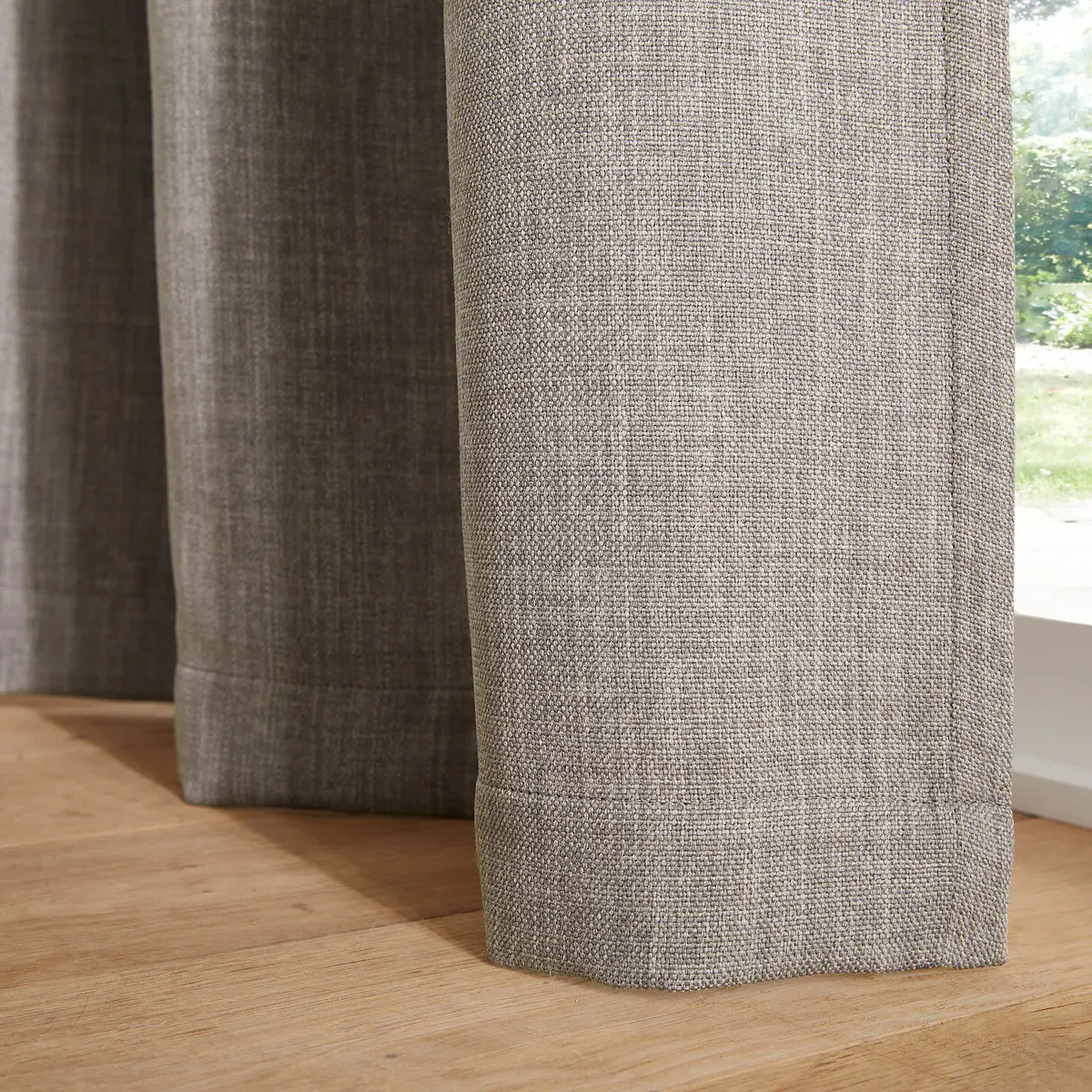 Exurie Blackout Curtain with Eyelets - Grey, Polyester alternate view