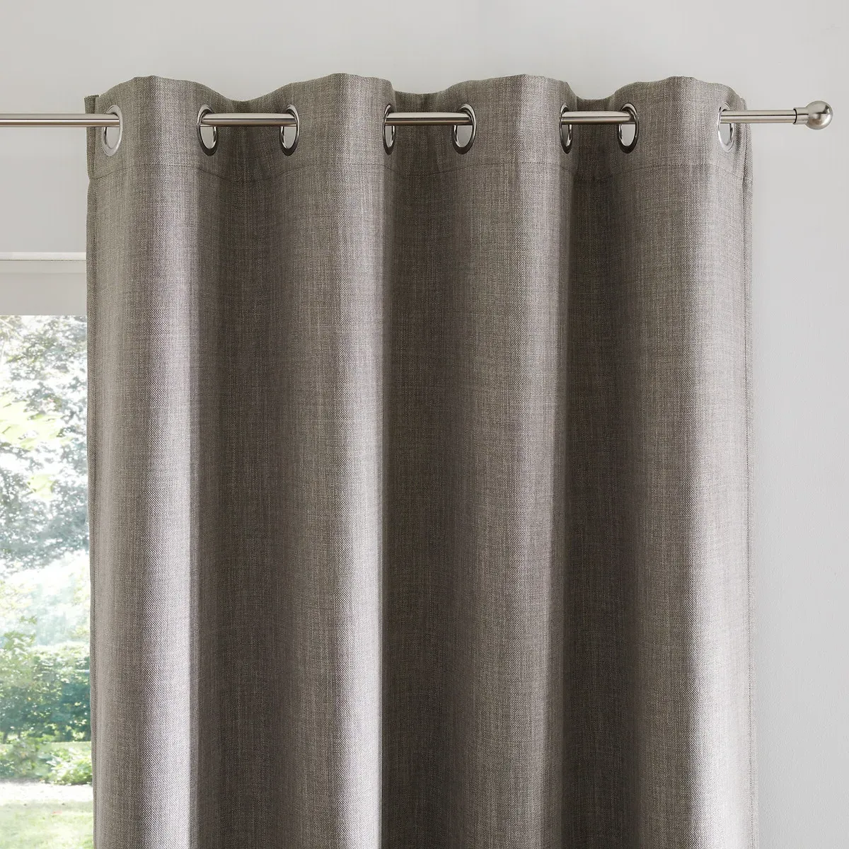Exurie Blackout Curtain with Eyelets - Grey, Polyester product