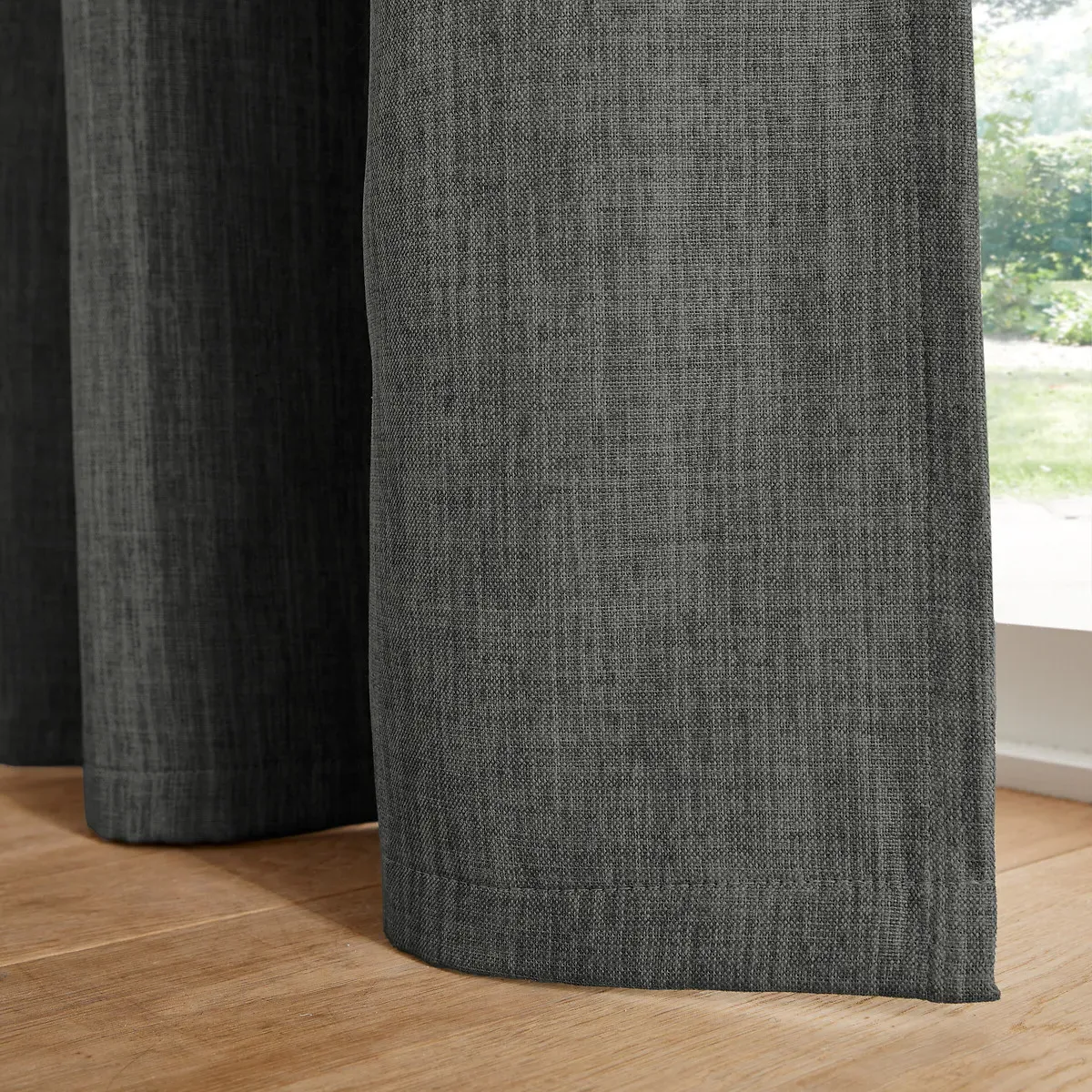 Exurie Thermal Blackout Curtain - Charcoal Grey, Polyester alternate view