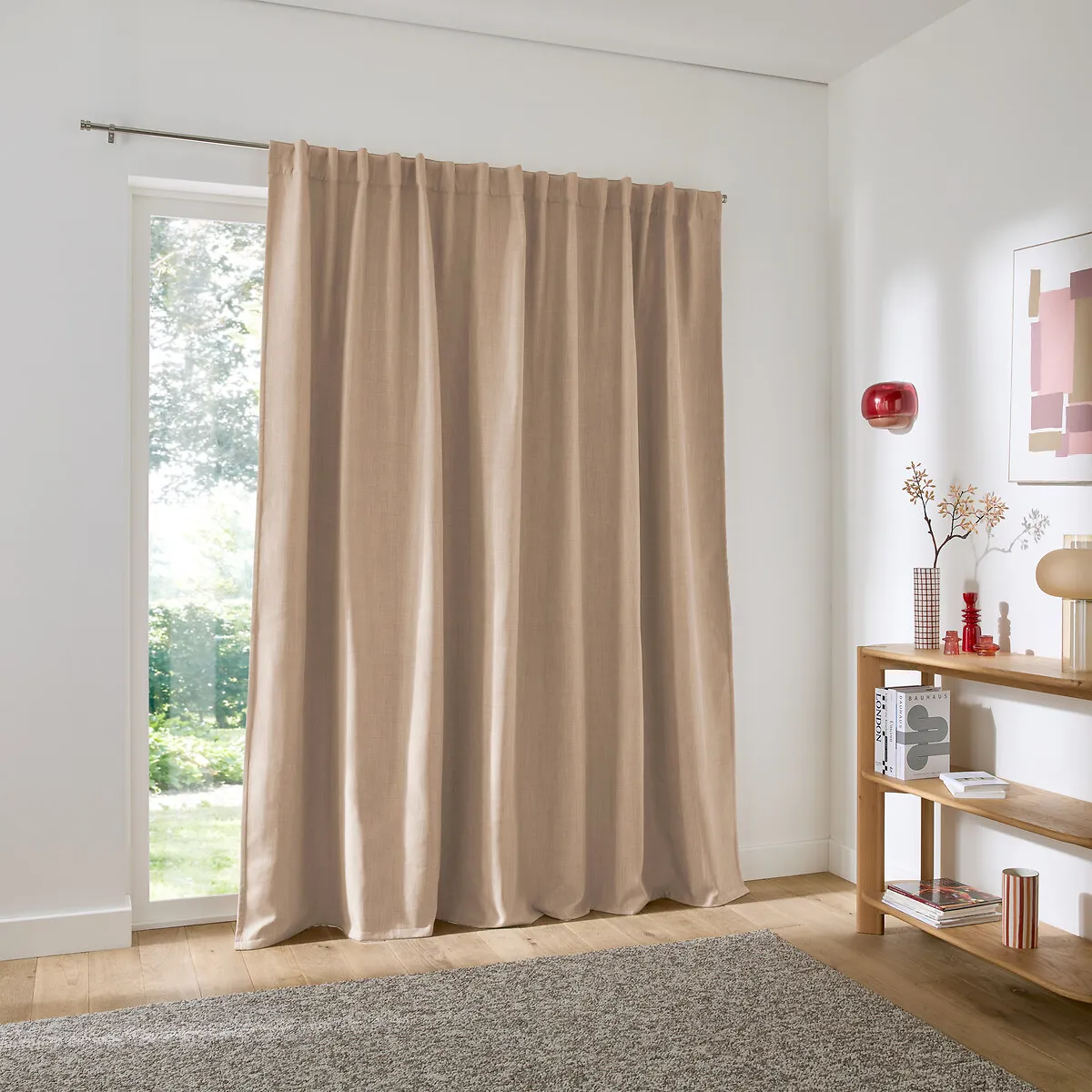 Exurie Wide Blackout Thermal Curtain - Natural, Polyester alternate view