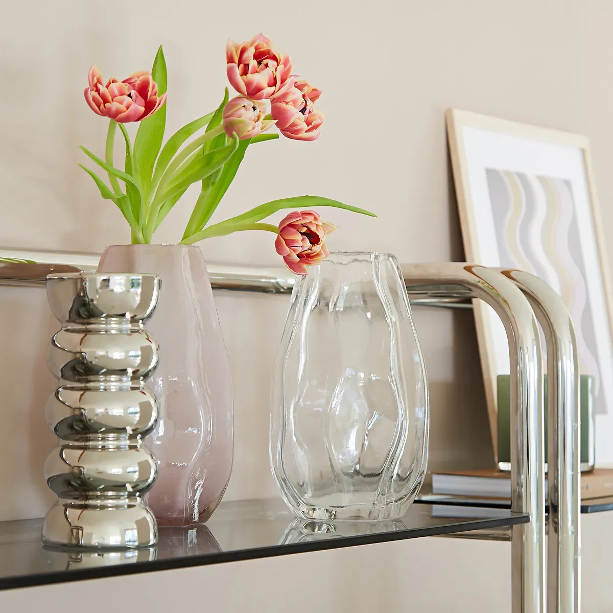Fario Ceramic Vase - Chrome alternate view