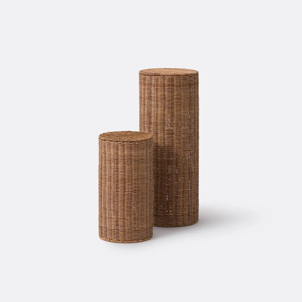 Farito Set of 2 Round Side Tables - Natural, Rattan product