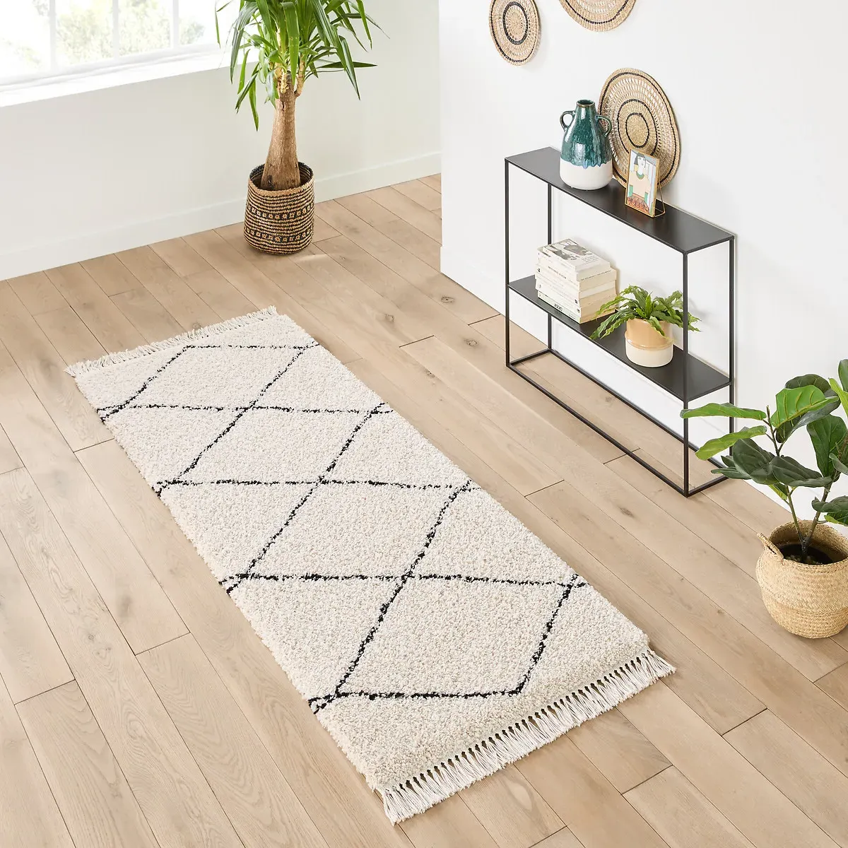 Fatouh Berber-Style Runner - Ecru, Polypropylene product