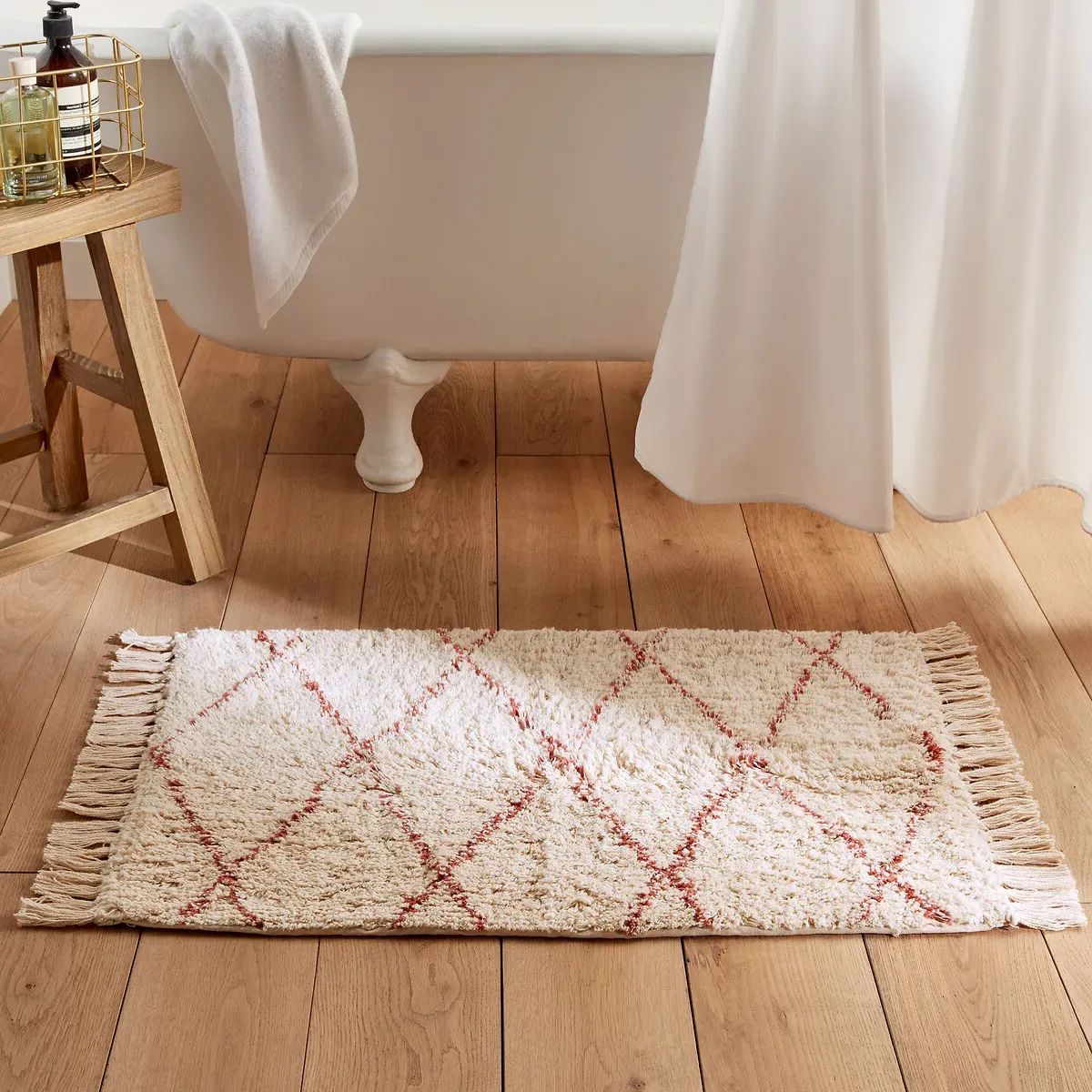 Fatouh Tufted Bath Mat - Terracotta, Cotton product