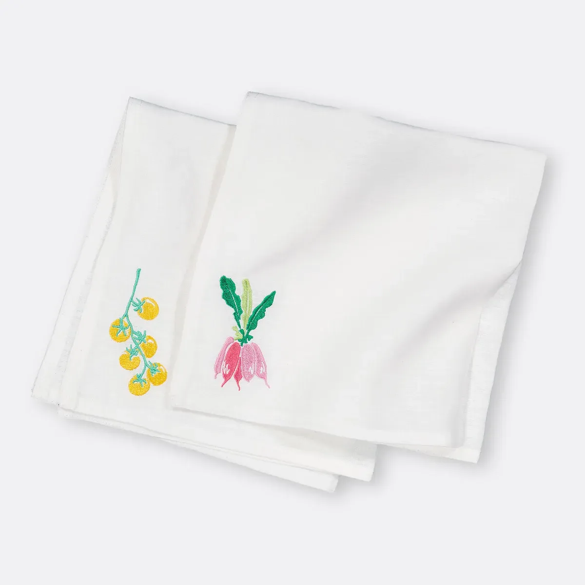 Faustine Set of 2 Embroidered Linen Napkins - White product