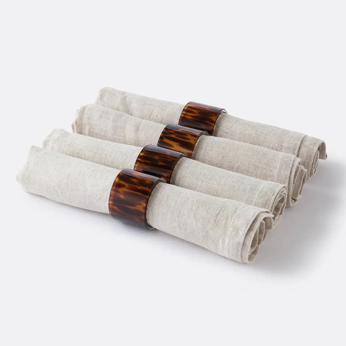 Fauvita Napkin Rings Set of 4 - Brown, Glass alternate view