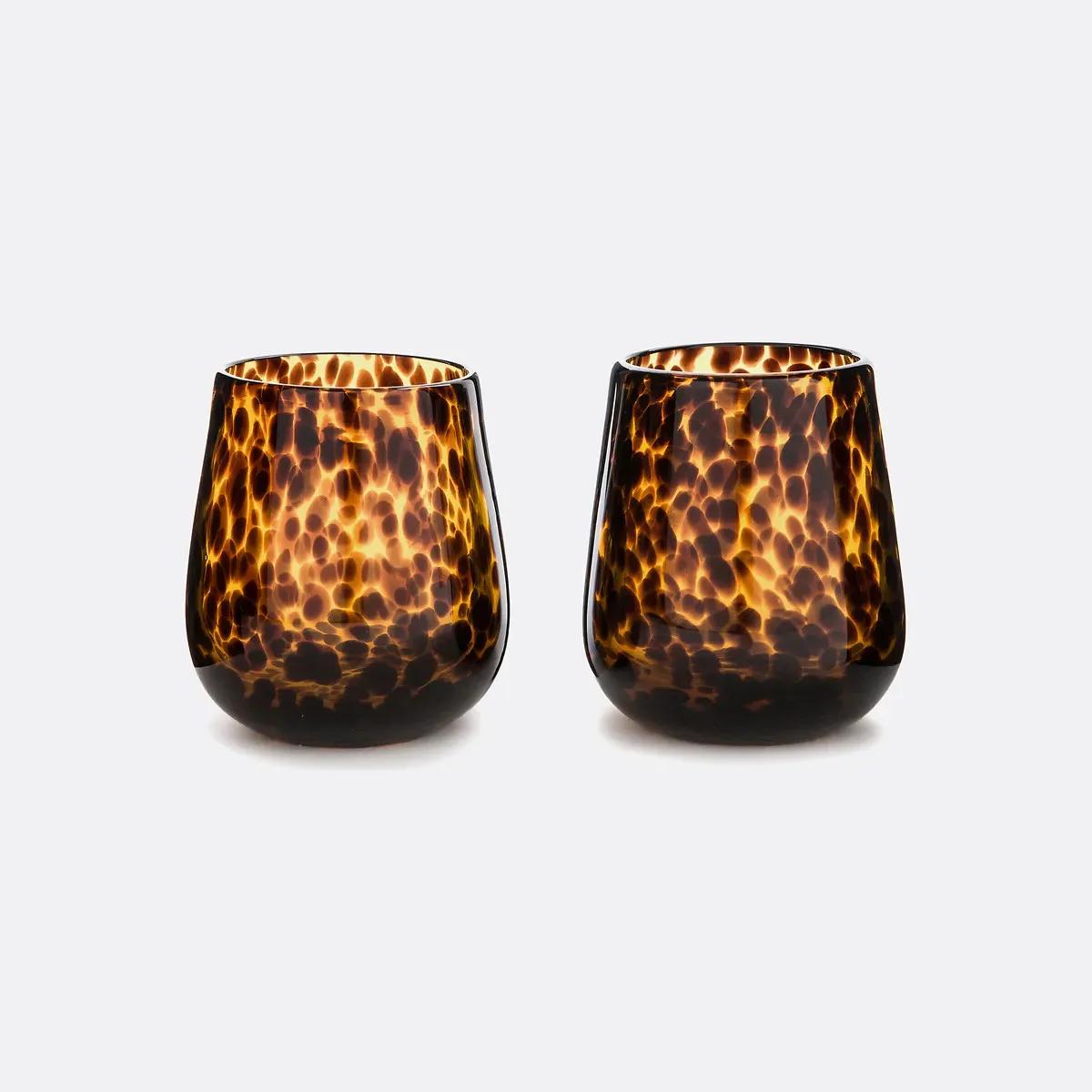 Fauvita Set of 2 Tealight Holders - Amber, Glass product