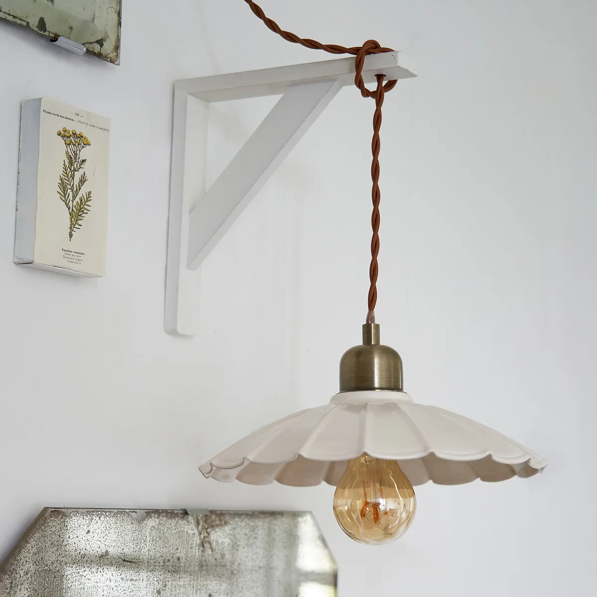 Festonia Scalloped Pendant Light - Ecru, Iron alternate view