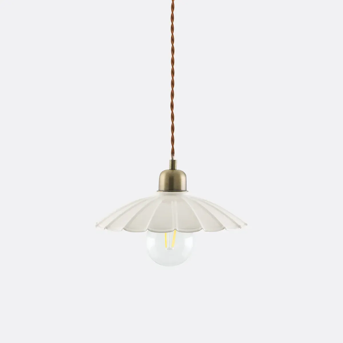 Festonia Scalloped Pendant Light - Ecru, Iron product