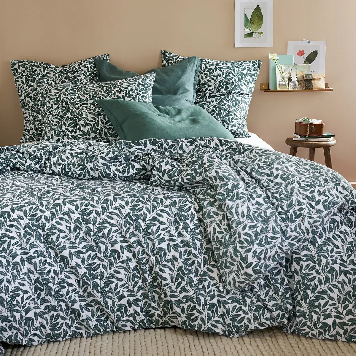 Feuillage Foliage Double Duvet Cover - Green, Washed Cotton product