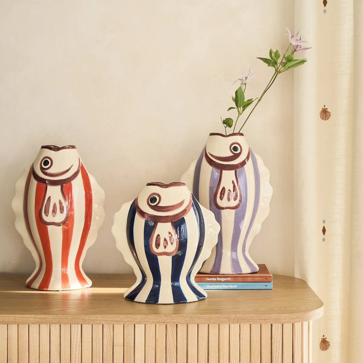 Fiska Fish-Shaped Ceramic Vase - Purple alternate view
