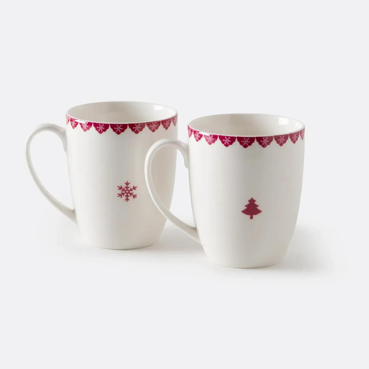 Flocani Set of 2 Mugs - Red, Porcelain product