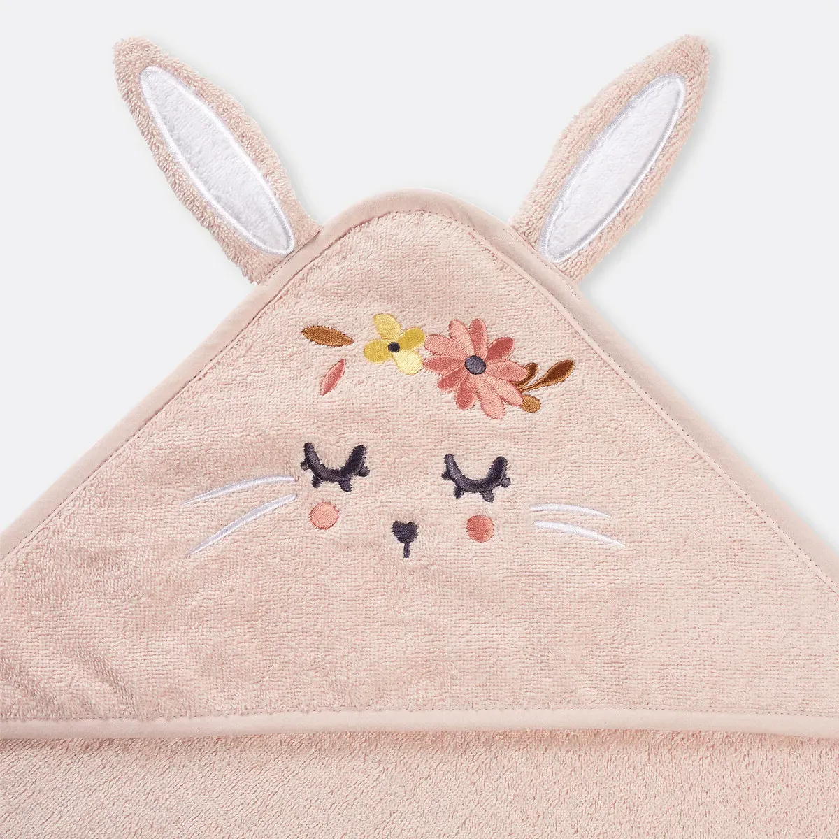 Florence Rabbit Bath Cape - Pink, Organic Cotton alternate view