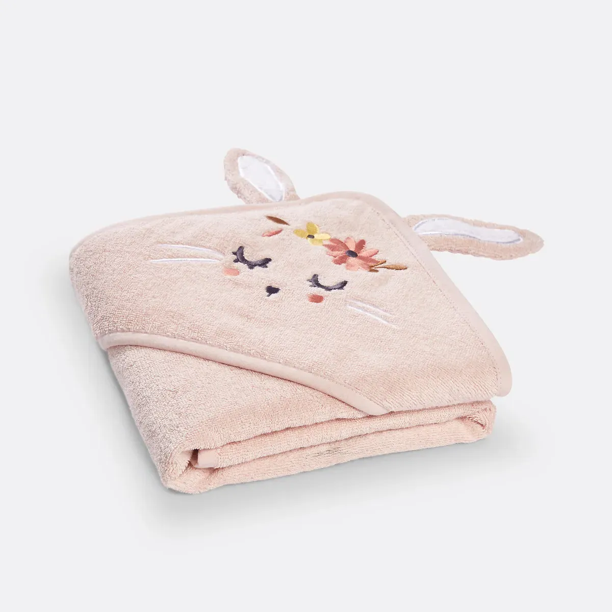 Florence Rabbit Bath Cape - Pink, Organic Cotton product