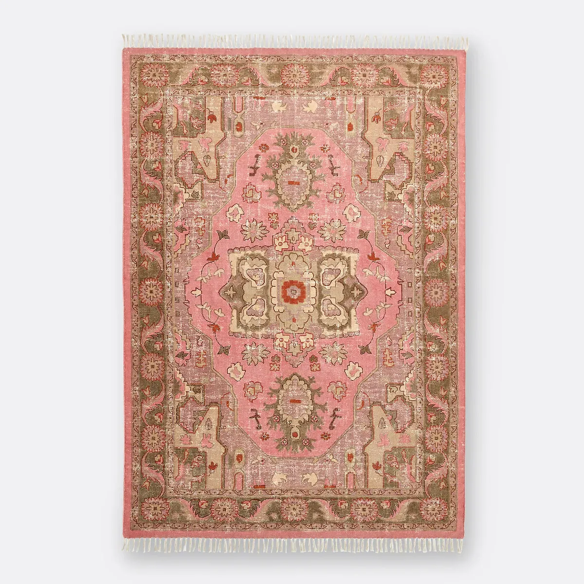 Floris Cotton Rug with Fringed Finish - Multi-Coloured alternate view