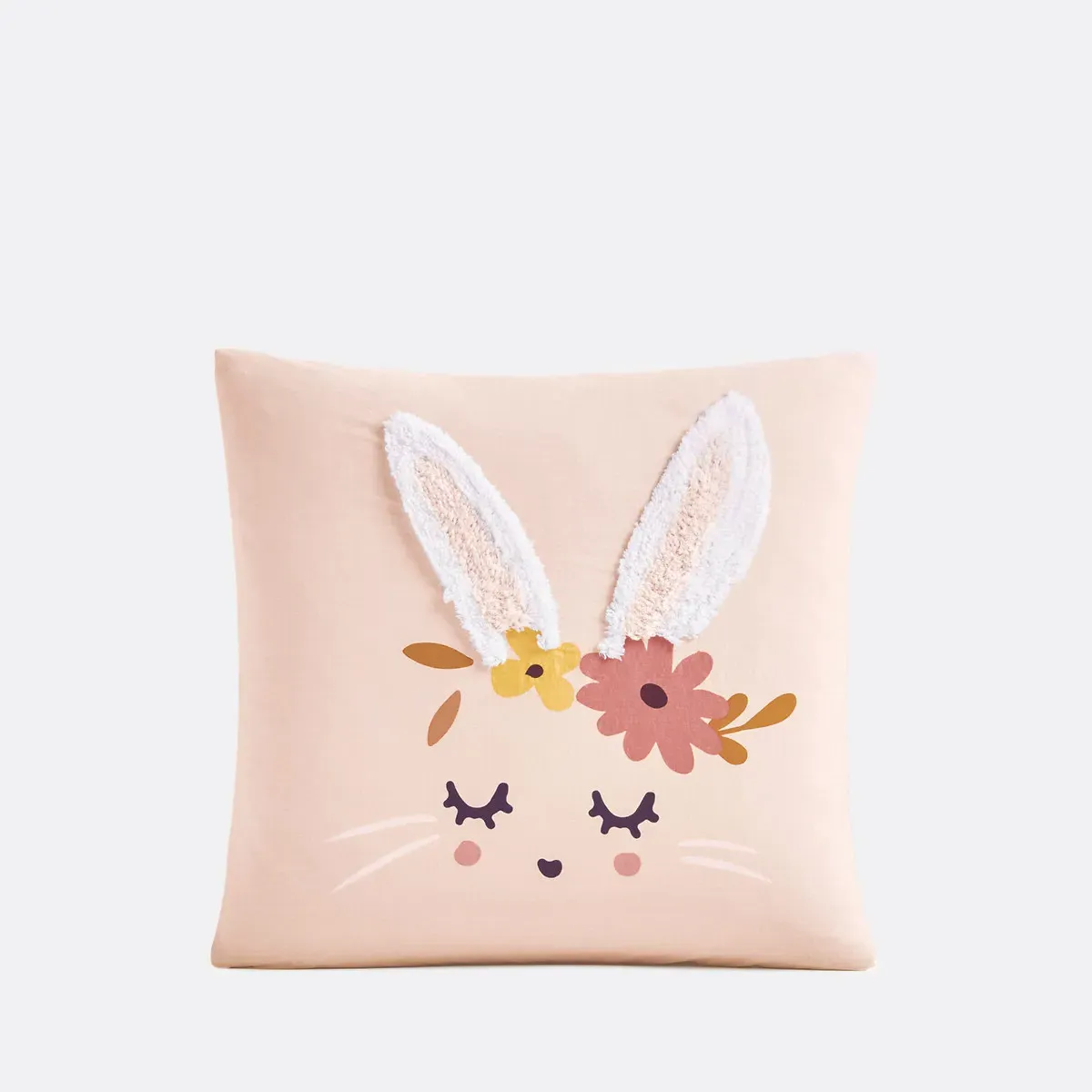 Flower Bunny Organic Cotton Pillowcase - Pink Print product