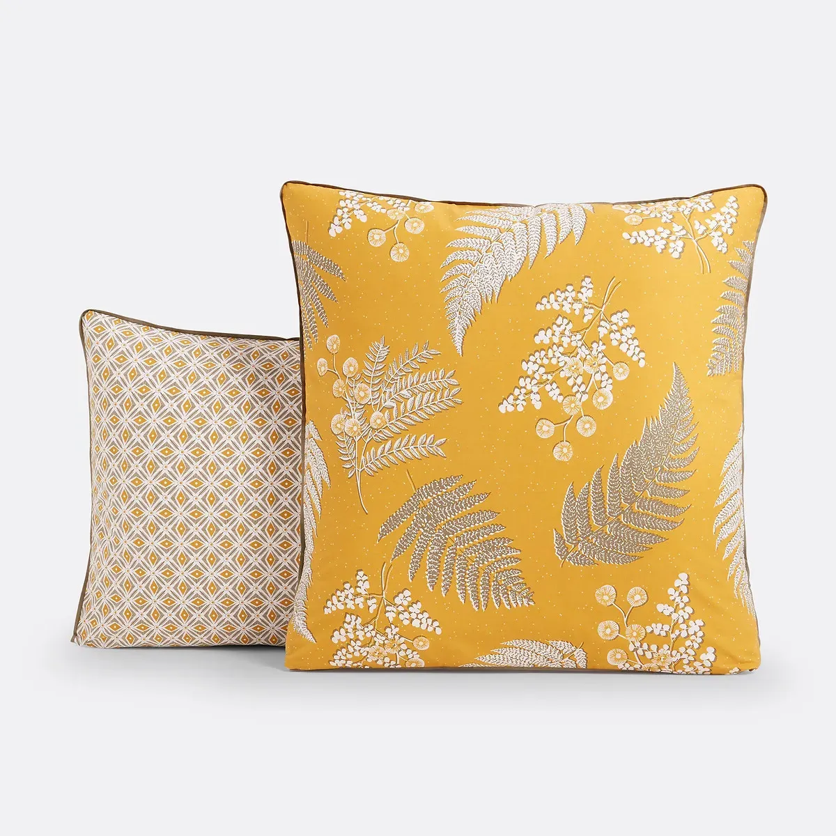 Fougère Cotton Percale Pillowcase - Mustard Print product