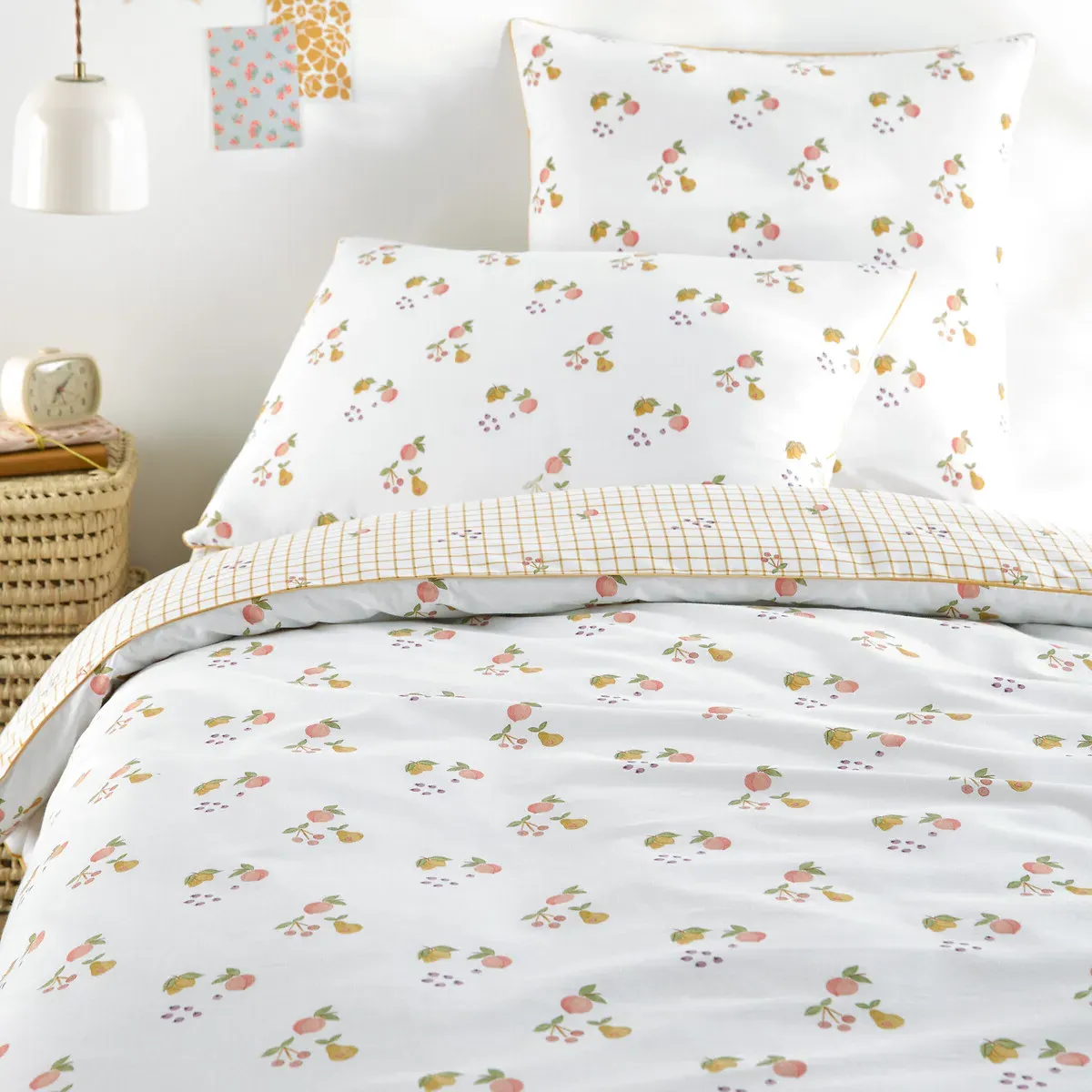 Fruit Print Double Duvet Cover - Lilac, Recycled Cotton product