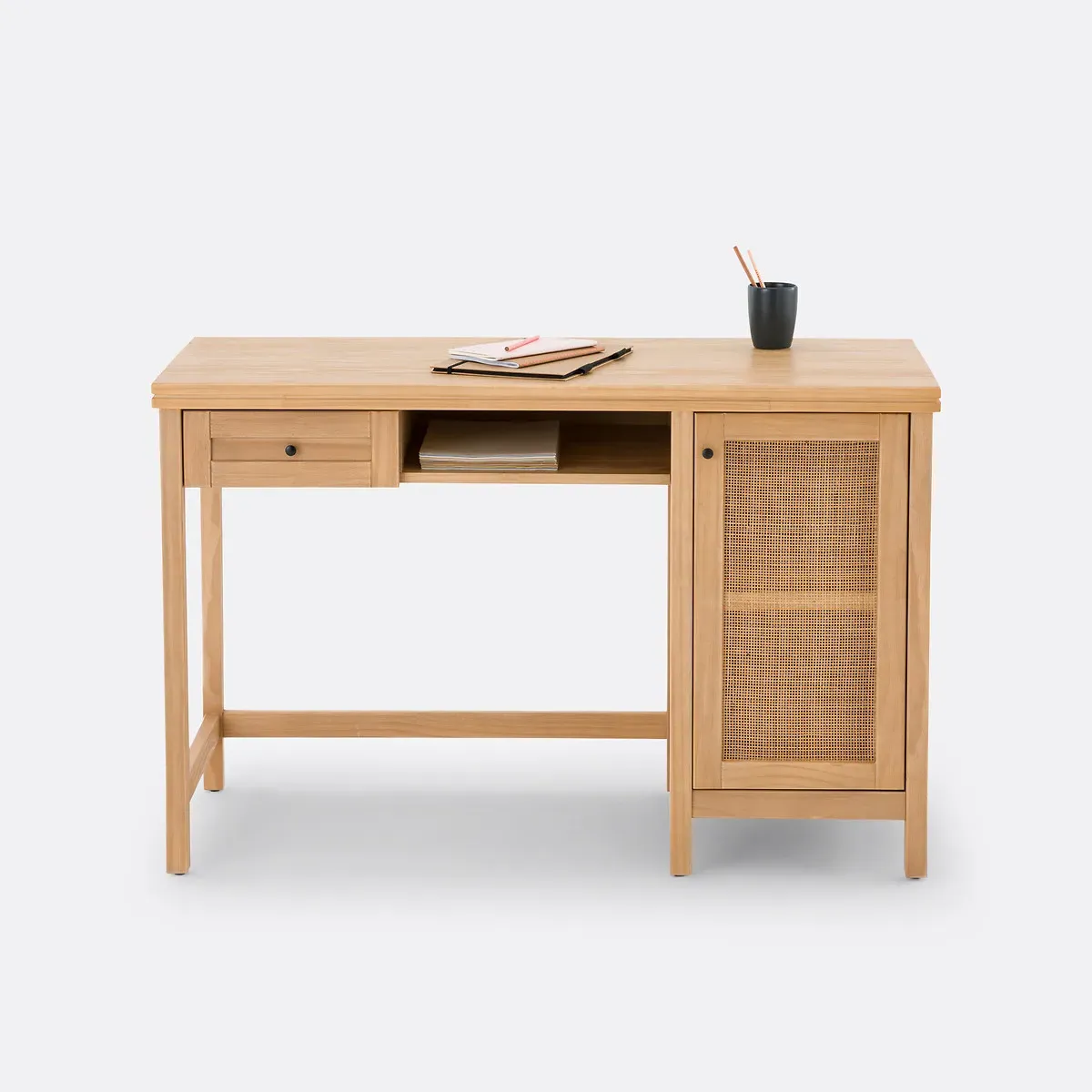 Gabin Desk with Drawer and Door - Natural, Solid Pine alternate view