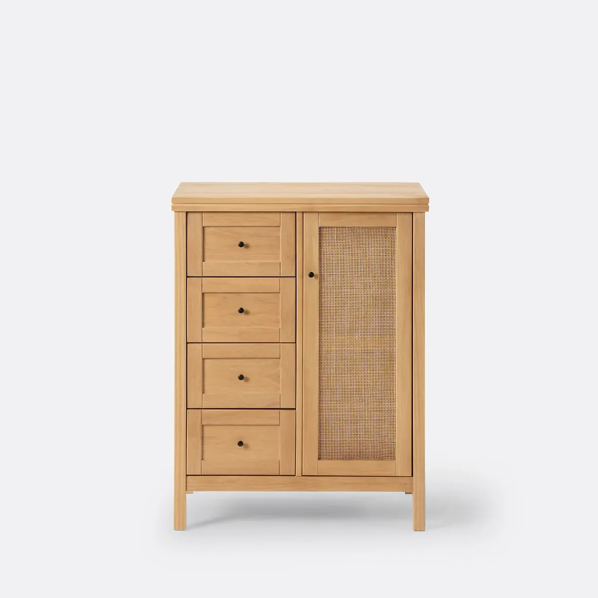 Gabin Dresser with 1 Cupboard and 4 Drawers - Natural, Solid Pine product