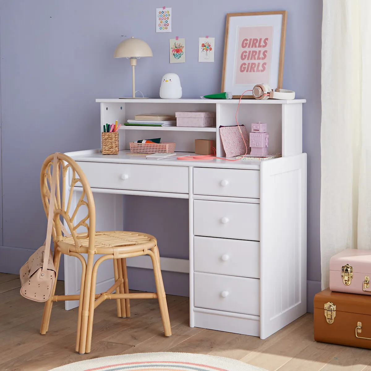 Gaby Desk Extension Sideboard - White, Solid Pine and MDF alternate view