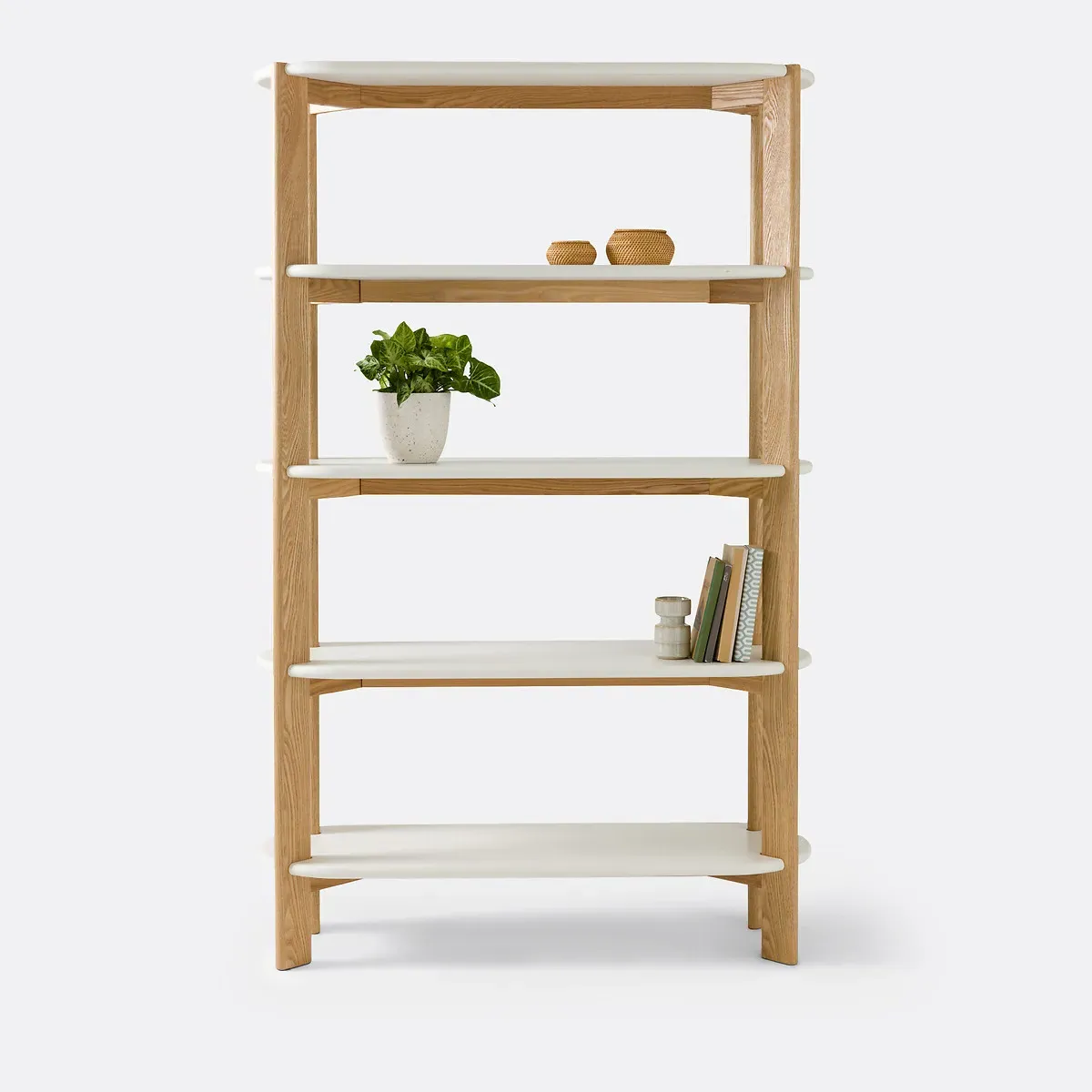 Galet Organic Bookcase - White, Ash alternate view