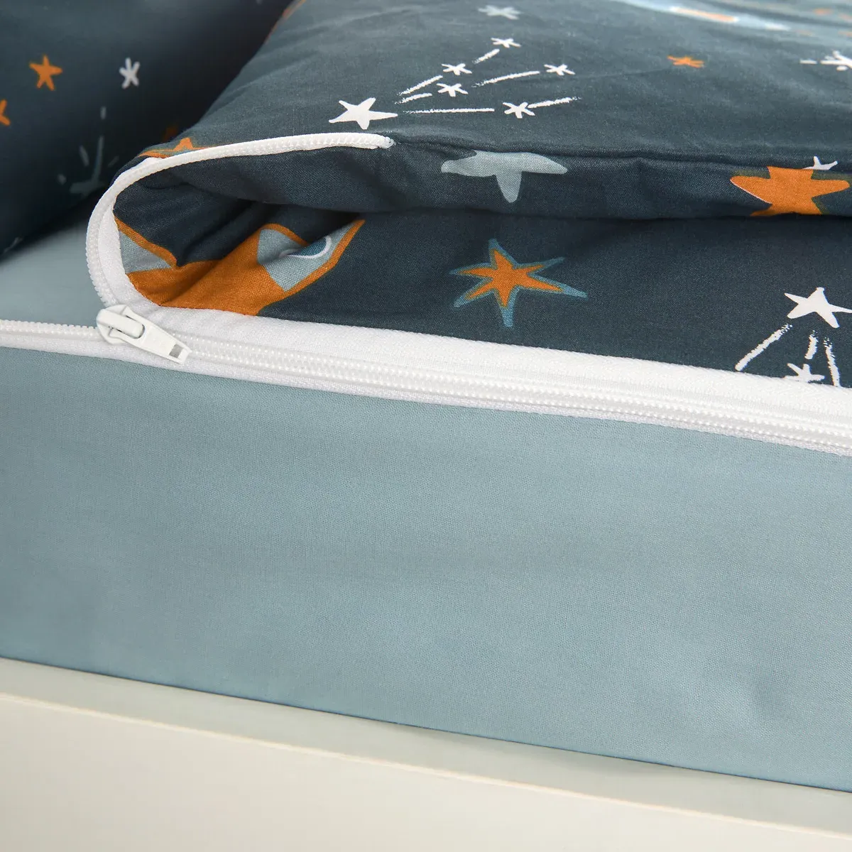 Gaston Caradou Single Duvet Set - Navy Blue, Cotton alternate view