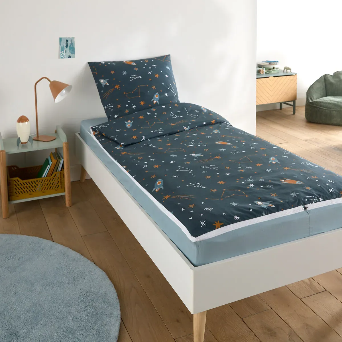 Gaston Caradou Single Duvet Set - Navy Blue, Cotton product