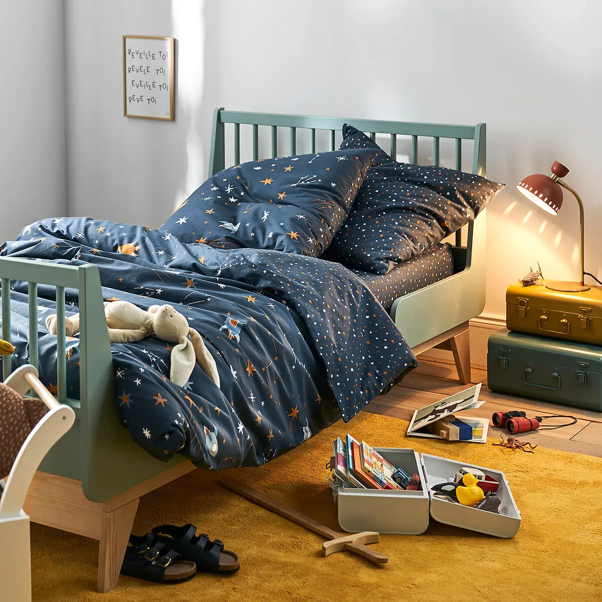 Gaston Cotton Pillowcase - Blue Print alternate view