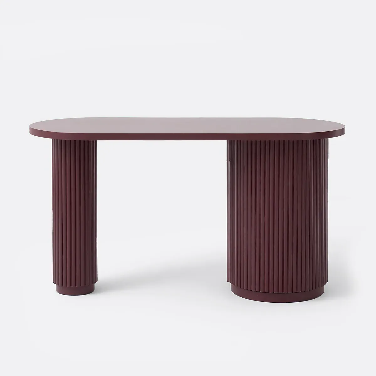 Genna 1-Door Desk with Storage - Burgundy, Ash alternate view