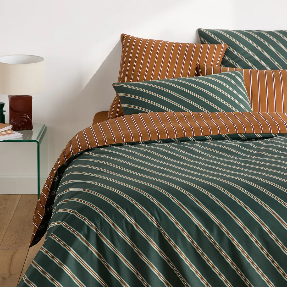Georgio Duvet Cover - Green, Cotton Satin product