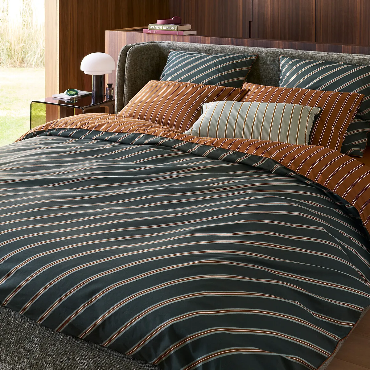 Georgio Pillowcase - Brown Stripes, Cotton Satin alternate view