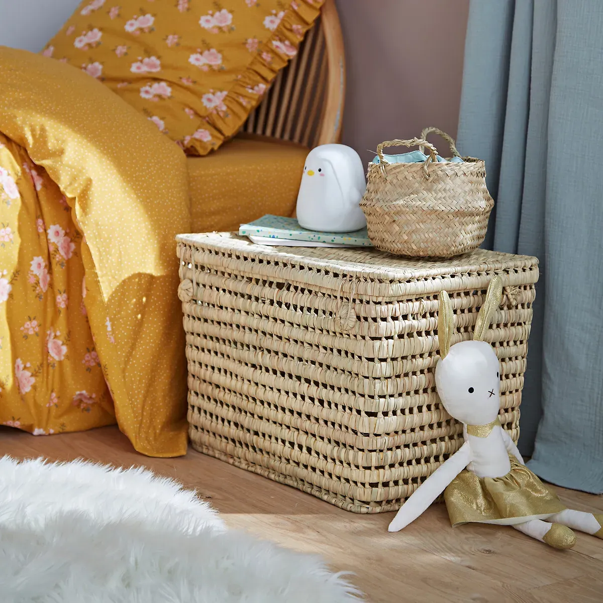 Ghada Small Storage Trunk - Natural, Palm Leaf alternate view