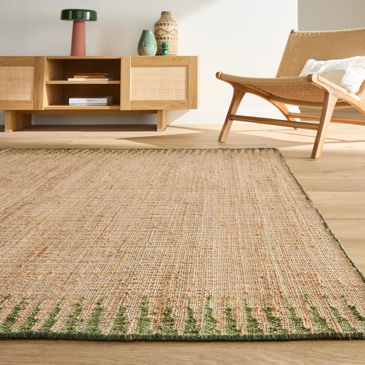 Gibela Bordered Rug - Natural, Jute product