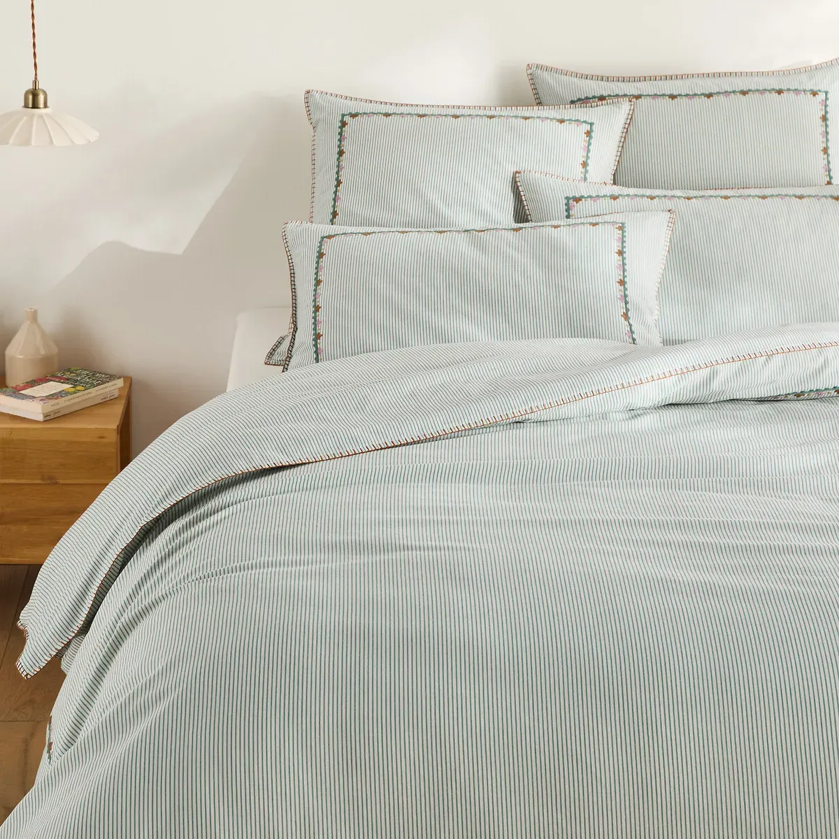 Gillian Duvet Cover - Blue Striped, Washed Cotton product