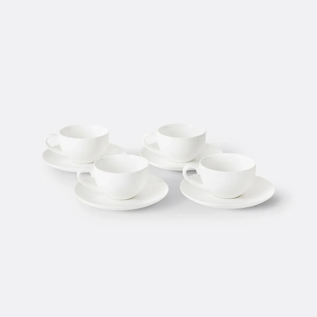 Ginny Set of 4 Coffee Cups & Saucers - White, Porcelain product