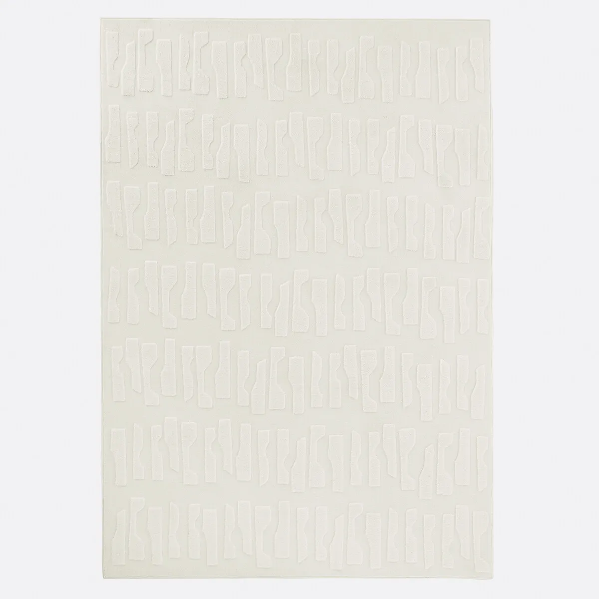 Gioma Abstract Print Rectangular Rug - Ecru, Polyester product