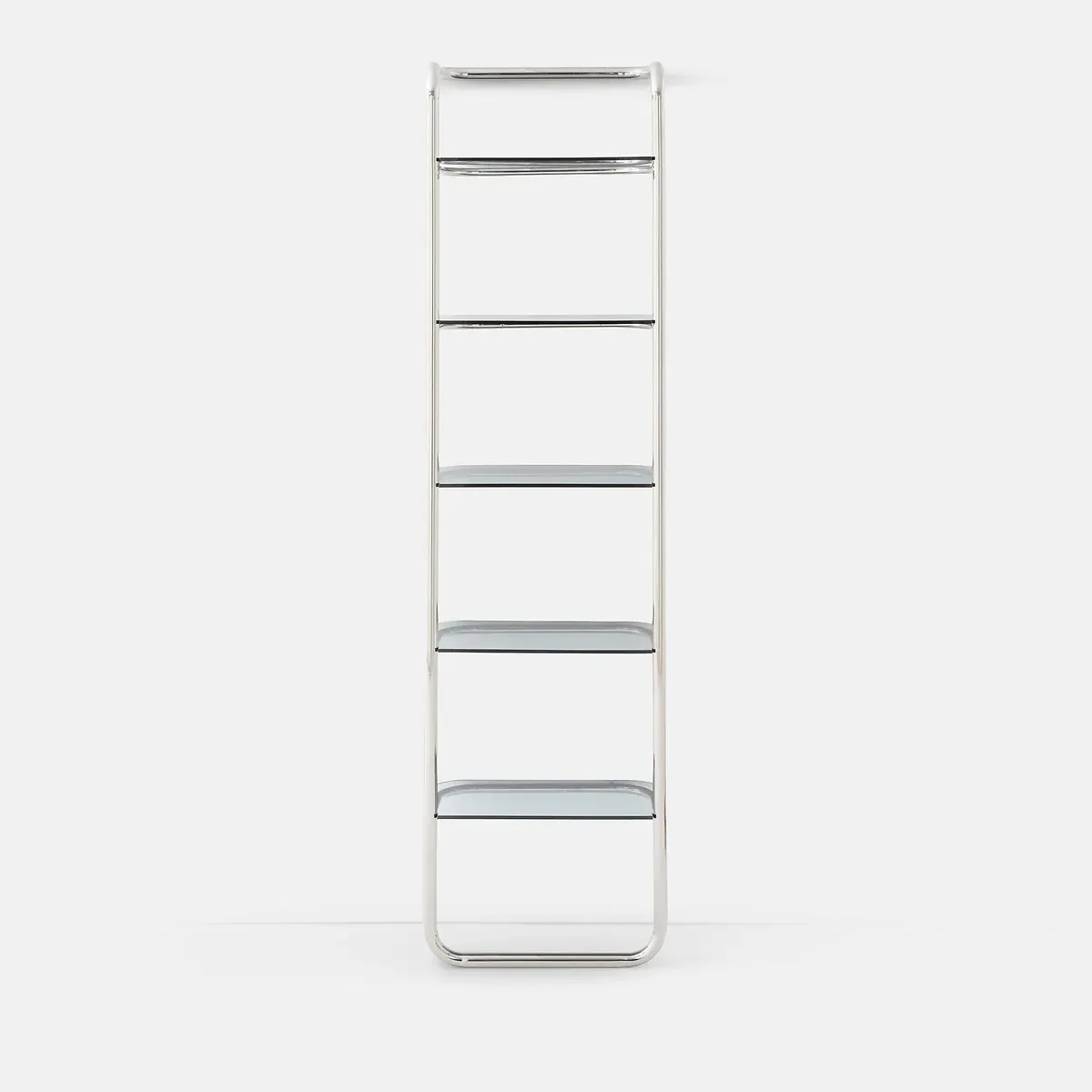 Giorgio Wall Shelf with 5 Shelves - Chrome, Tinted Glass alternate view