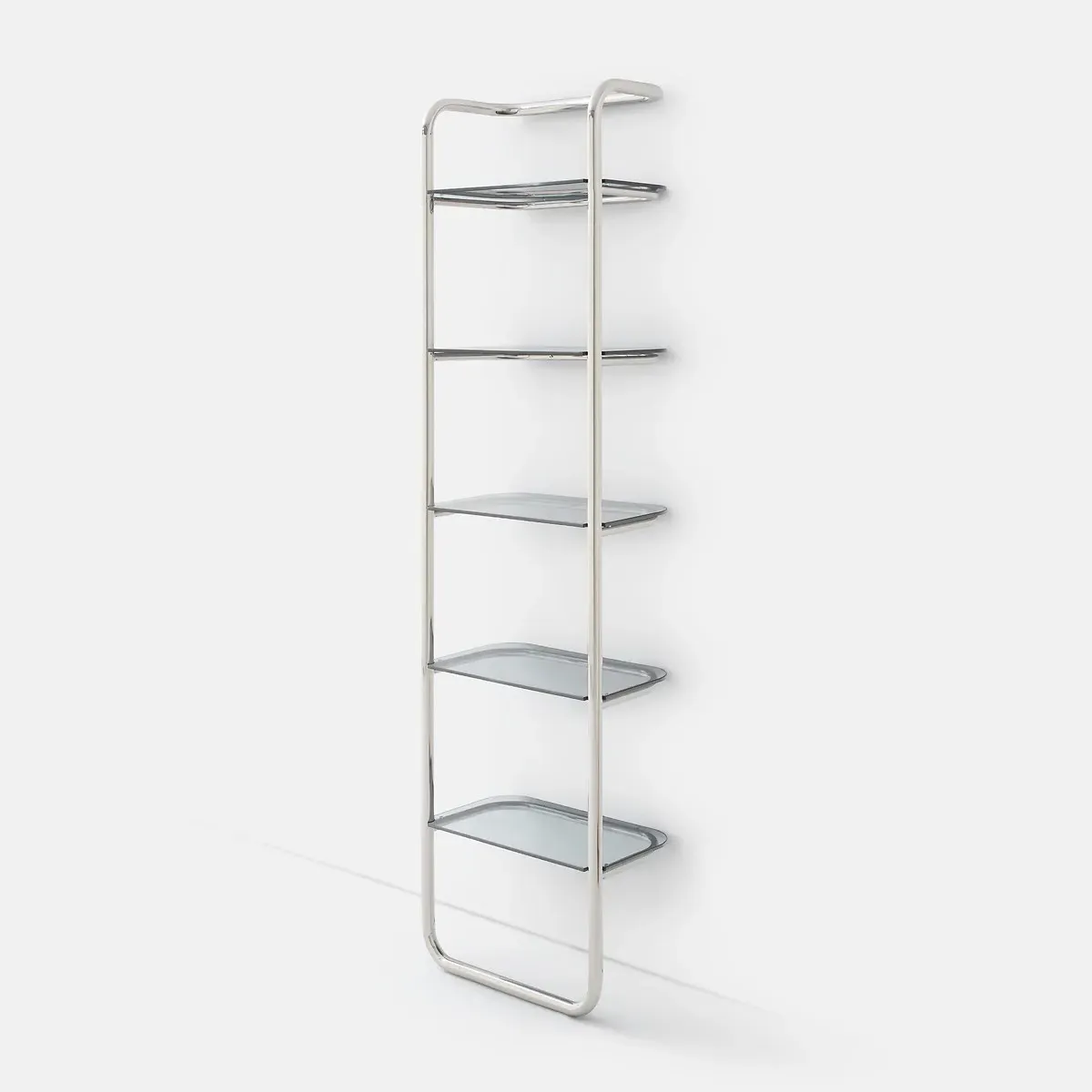 Giorgio Wall Shelf with 5 Shelves - Chrome, Tinted Glass product