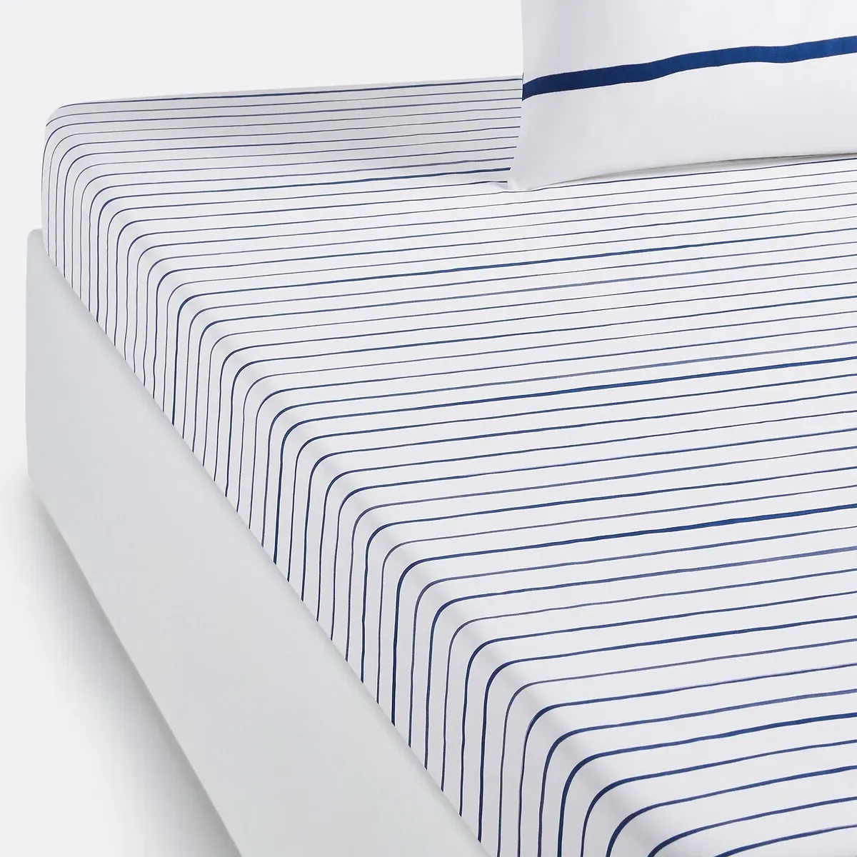 Glenans Nautical Striped Fitted Sheet - Blue, Cotton product