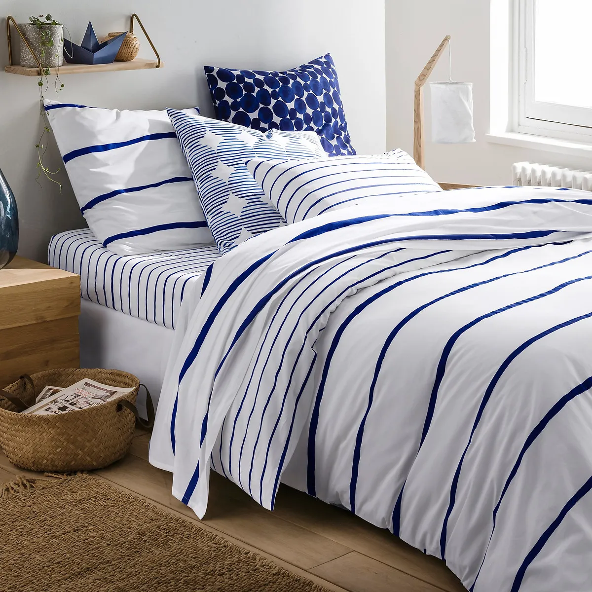 Glenans Striped Nautical Duvet Cover - Blue, Cotton product